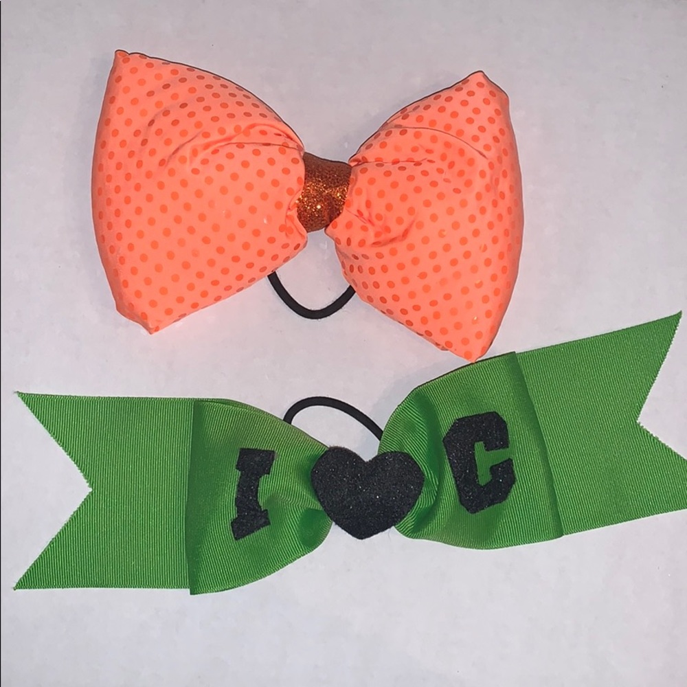 2 Bright Cheerleading Bows